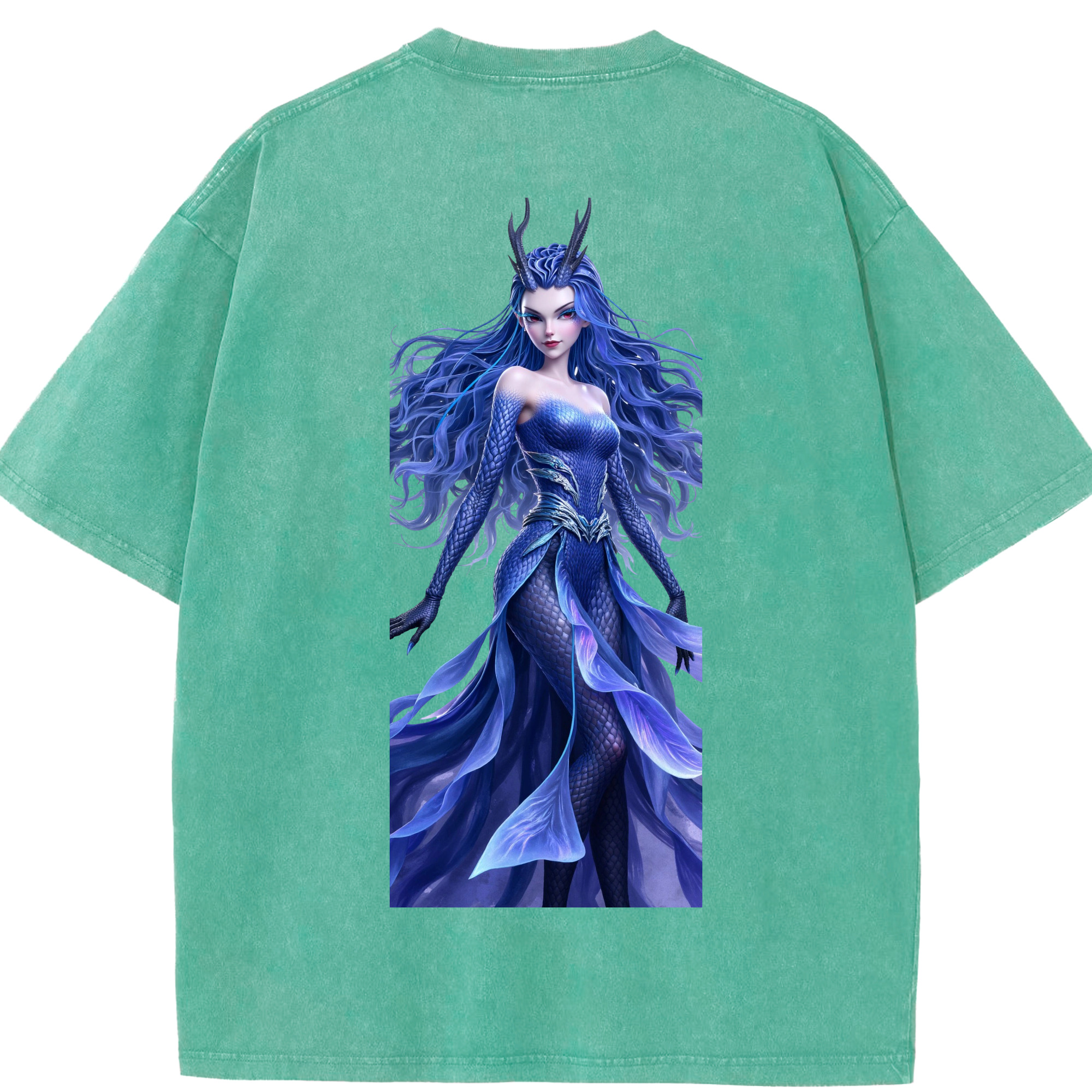 （画像用） Ne Zha 2 ナタ 魔童の大暴れ 綿100% ヴィンテージ風 半袖Tシャツ（背面プリント）